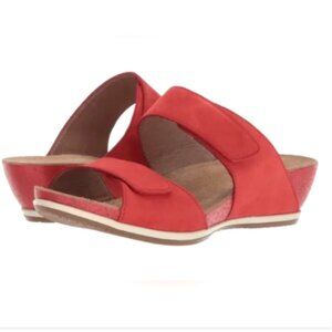 Dansko Vienna Milled Nubuck Double Strap Sandal 41 US 10.5-11 Tomato Red 272F
